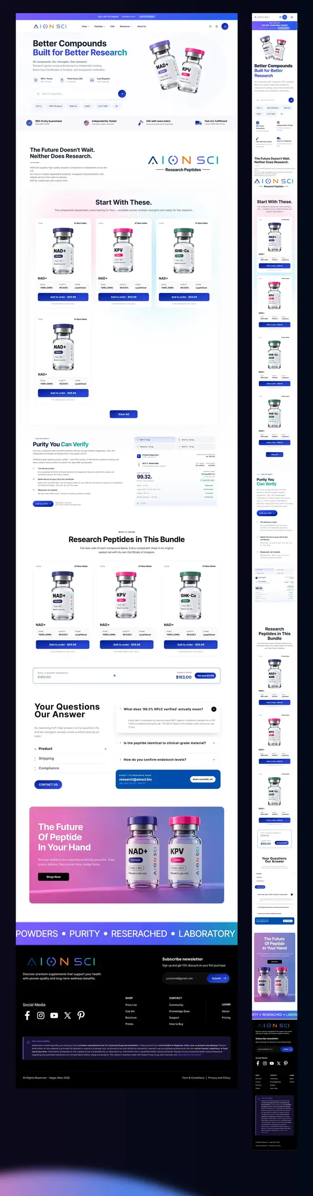 AION SCI website, full page