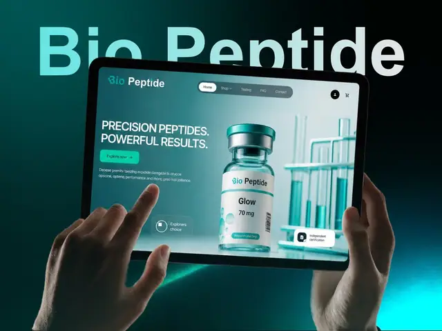 Bio Peptide website case study, slide 1 of 18