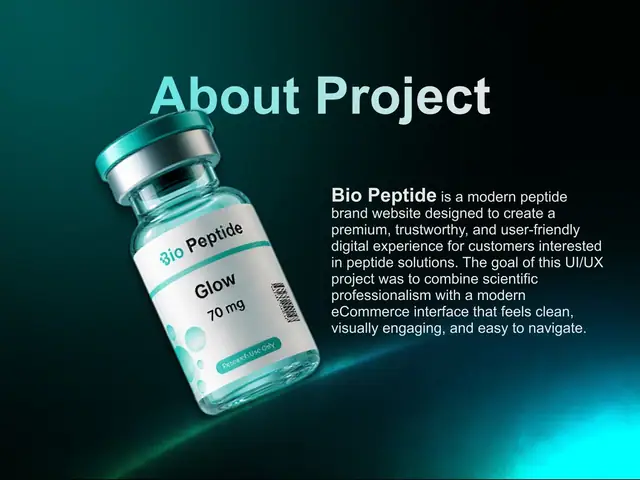 Bio Peptide website case study, slide 2 of 18
