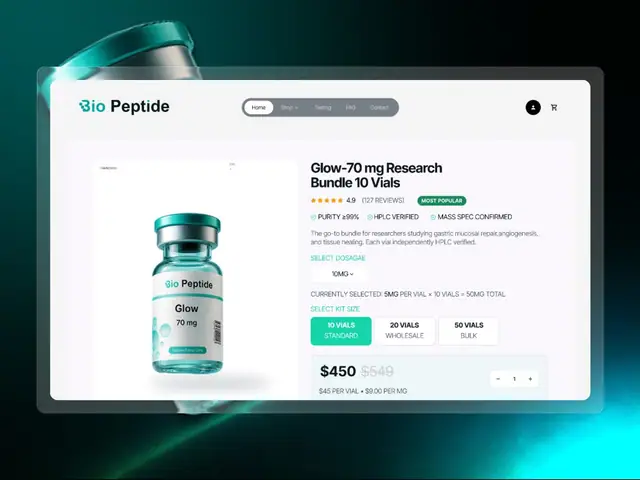 Bio Peptide website case study, slide 5 of 18