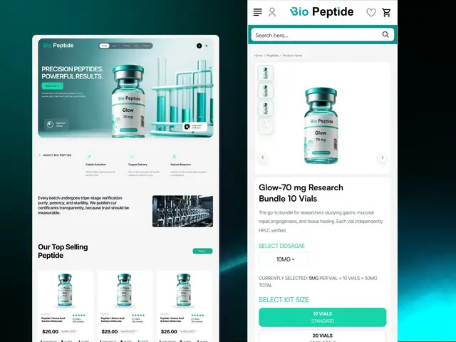 Bio Peptide website case study, slide 17 of 18