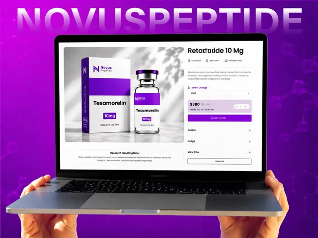 Novus Peptide website case study, slide 1 of 11
