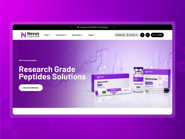Novus Peptide website case study, slide 2 of 11