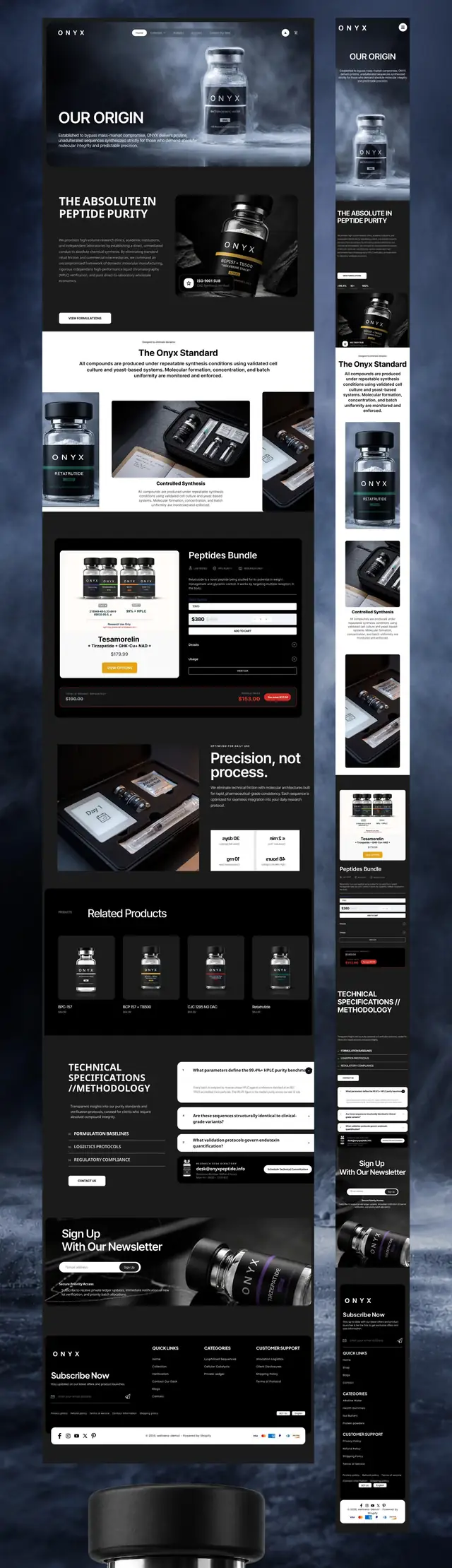 ONYX website, full page