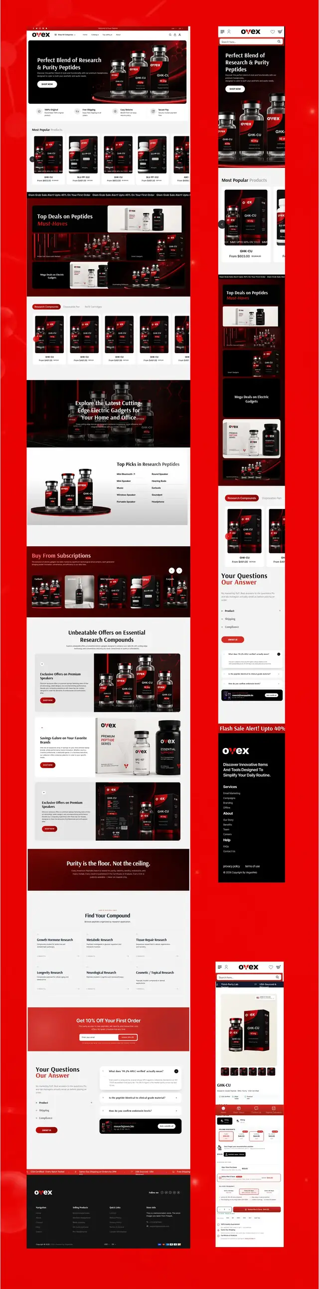 OVEX website, full page